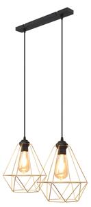 Lustră pe cablu KARO 2xE27/15W/230V auriu/negru