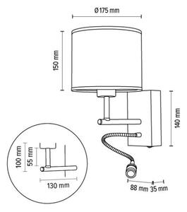 Corp de iluminat flexibil Spot-Light 57291974 BOHO 1xE27/25W + LED/1W/230V stejar