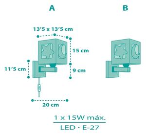 Aplică pentru copii MOONLIGHT 1xE27/15W/230V verde Dalber 63239H