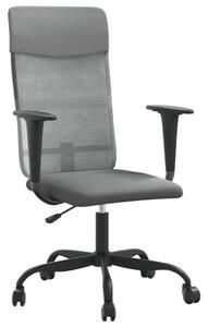 Scaun de birou, gri, plasă textilă și piele ecologică