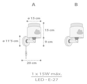 Aplică pentru copii BABY DREAMS 1xE27/15W/230V gri Dalber 76019E