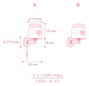 Aplică pentru copii BABY DREAMS 1xE27/15W/230V roz Dalber 76019S