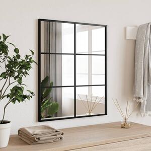 Oglindă de perete, negru, 50x60 cm, dreptunghiulară, fier