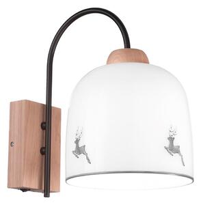 Lampă de perete NONNA 1xE27/60W/230V căprioară stejar/alb/gri Kolarz A1352.61.Gr.100