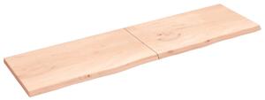 Blat de baie, 220x60x(2-4) cm, lemn masiv netratat