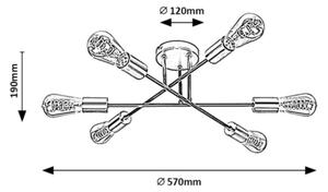 Lustră aplicată BRANWEN 6xE27/25W/230V Rabalux 71026