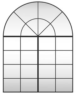 Oglindă de perete, negru, 100x130 cm, arcuită, fier