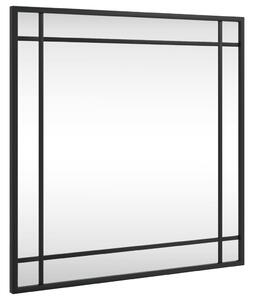 Oglindă de perete, negru, 50x50 cm, pătrată, fier