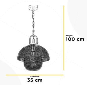 Lustră pe cablu ZAIR 1xE27/22W/230V negru/argintiu ONLI