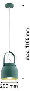Lustră pe cablu LOGAN 1xE27/15W/230V d. 20 cm verde Argon 8283