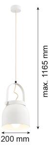 Lustră pe cablu LOGAN 1xE27/15W/230V d. 20 cm alb Argon 8280