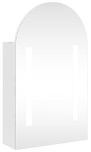 Dulap cu oglindă de baie cu LED, alb, 42x13x70 cm, arcuit
