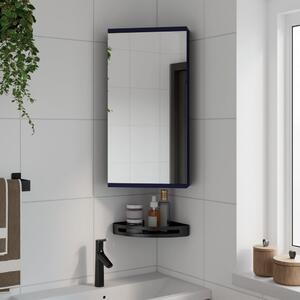 Dulap de colț cu oglindă pentru baie, gri, 30x24x60 cm