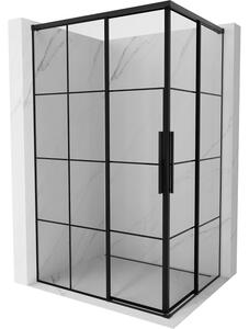 Mexen Rox Duo cabină de duș glisantă 120 x 80 cm, grilaj negru, negru - 8C2D-120-080-70-77