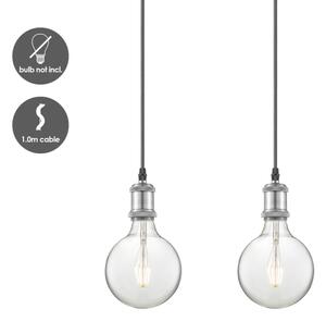 Cablu de alimentare VINTAGE 3xE27/40W/230V crom mat