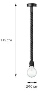 Lustră pe cablu LEONARDO ROPE 1xE27/10W/230V negru