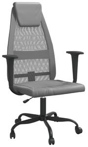 Scaun de birou, gri, plasă textilă și piele ecologică