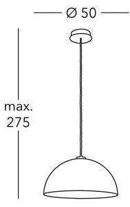 Lustră pe cablu CULT 1xE27/100W/230V d. 50 cm argintiu Kolarz A1339.31.Wm.VinAg/50