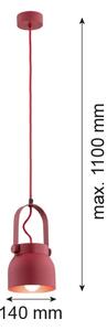 Lustră pe cablu LOGAN 1xE27/15W/230V d. 14 cm roșu Argon 8292