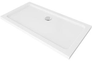 Mexen Flat brodzik dreptunghiular slim 120 x 70 cm, alb, sifon cromat - 40107012