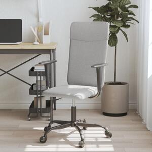 Scaun de birou reglabil în înălțime, gri deschis, textil