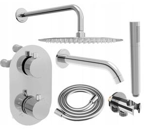 Mexen Kai Set baterie de cadă și duș îngropat DR70 cu duș de ploaie de 25 cm, crom - 77602DR70251-00