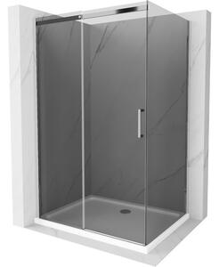 Mexen Omega cabină de duș glisantă 100 x 90 cm, grafit, crom + cadă Flat, alb - 825-100-090-01-40-4010