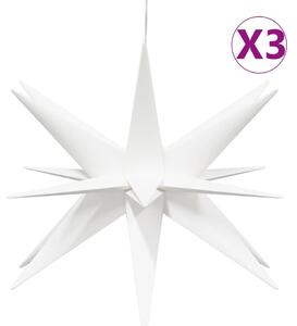 Lumini de Crăciun cu LED-uri, 3 buc., alb, 57 cm, pliabil