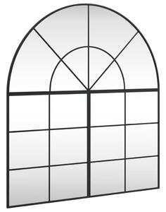 Oglindă de perete, negru, 100x110 cm, arcuită, fier