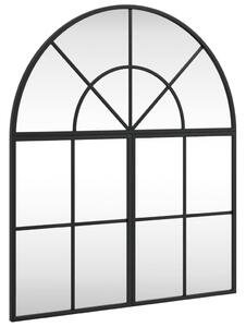 Oglindă de perete, negru, 60x70 cm, arcuită, fier