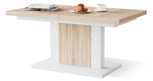 Măsuță de cafea extensibila Glendale 103Alb, Stejar Sonoma, 6x7x12cm, PAL laminat, Unghiular