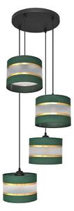Lustră pe cablu HELEN 4xE27/15W/230V verde/auriu