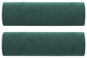 Perne decorative, 2 buc., verde închis, Ø15x50 cm, catifea