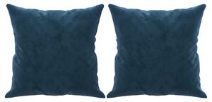 Perne decorative, 2 buc., albastru, 40x40 cm, catifea