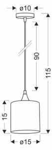Lustră pe cablu PATTI 1xE27/60W/230V d. 15 cm verde