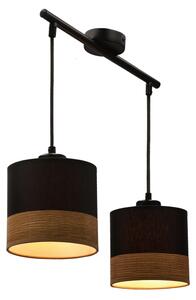 Lustră pe cablu PORTO 2xE27/60W/230V negru/maro