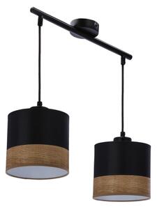 Lustră pe cablu PORTO 2xE27/60W/230V negru/maro