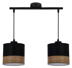 Lustră pe cablu PORTO 2xE27/60W/230V negru/maro