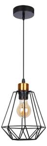 Lustră pe cablu PRIMO 1xE27/60W/230V negru/auriu