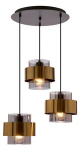 Lustră pe cablu SPIEGA 3xE27/60W/230V auriu/negru