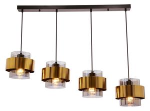 Lustră pe cablu SPIEGA 4xE27/60W/230V auriu/negru