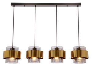Lustră pe cablu SPIEGA 4xE27/60W/230V auriu/negru