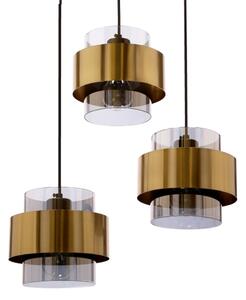 Lustră pe cablu SPIEGA 3xE27/60W/230V auriu/negru