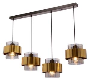 Lustră pe cablu SPIEGA 4xE27/60W/230V auriu/negru