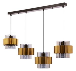 Lustră pe cablu SPIEGA 4xE27/60W/230V auriu/negru