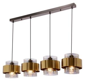 Lustră pe cablu SPIEGA 4xE27/60W/230V auriu/negru
