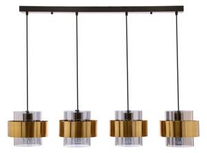 Lustră pe cablu SPIEGA 4xE27/60W/230V auriu/negru