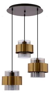 Lustră pe cablu SPIEGA 3xE27/60W/230V auriu/negru