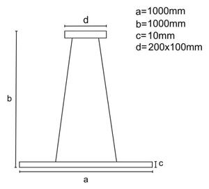 Lustră LED dimabilă pe cablu LED/40W/230V 3000-6500K negru + telecomandă