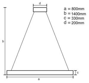 Lustră LED dimabilă pe cablu LED/110W/230V 3000-6500K auriu + telecomandă